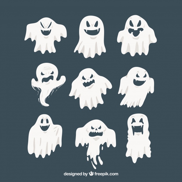 دانلود وکتور Modern pack of halloween ghosts