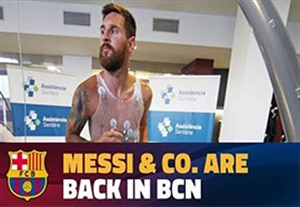 تست پزشکی بازیکنان بارسلونا با حضور مسی