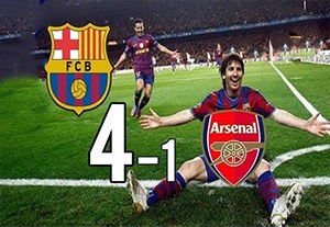 خلاصه بازی خاطره انگیز بارسلونا 4-1 آرسنال