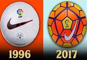 تغییر شکل توپ های لالیگا از 1996 تا 2018