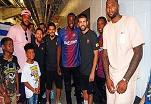 دیدار بازیکنان بارسلونا با ستارگان NBA