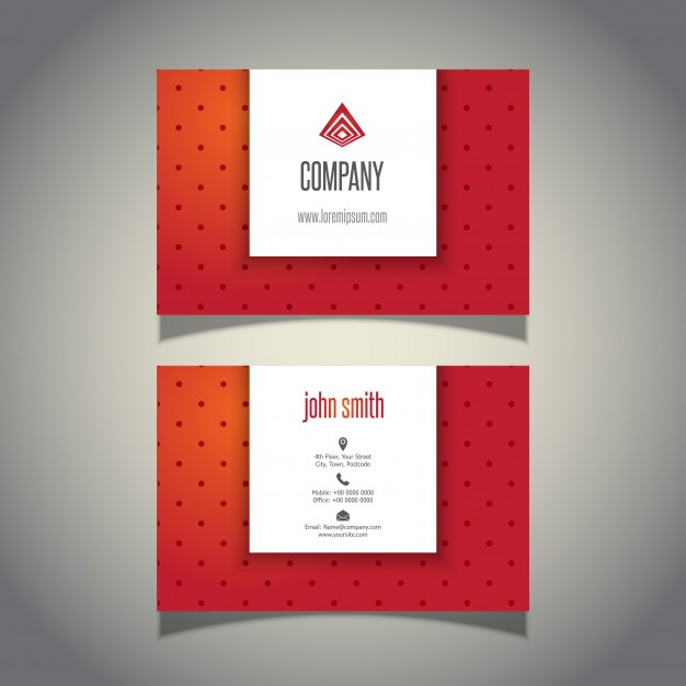 دانلود وکتور Business card with a polka dot design