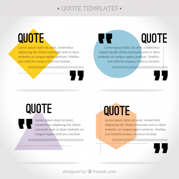 دانلود وکتور Collection of quote with polygonal shapes