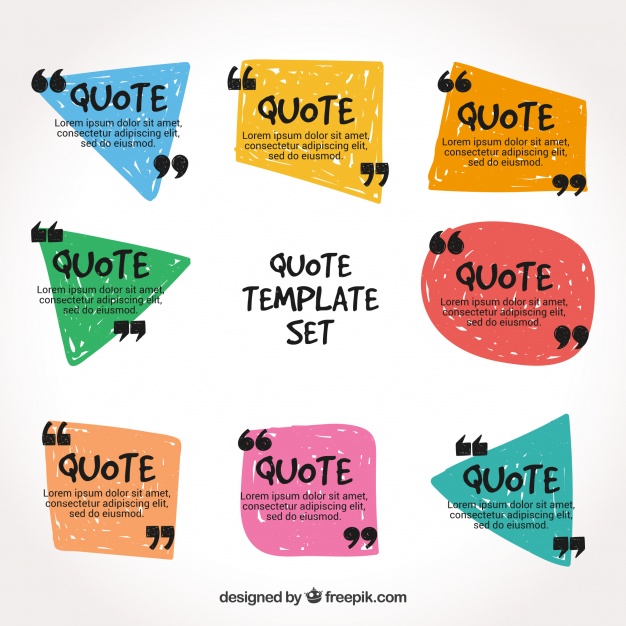 دانلود وکتور Set of fun quote templates