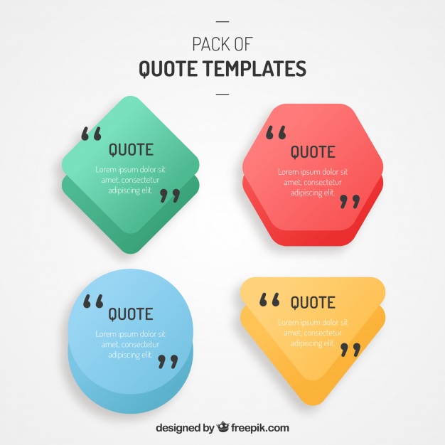 دانلود وکتور Set of polygonal shape templates for quotes
