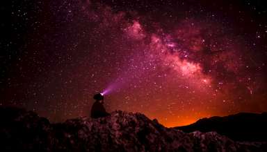 Starry Sky Stars Man Light Glitter Wallpaper