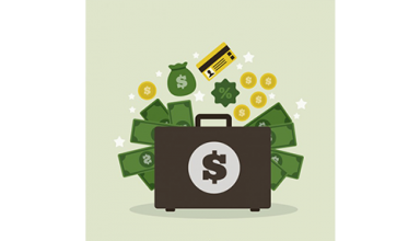 دانلود وکتور Suitcase with money