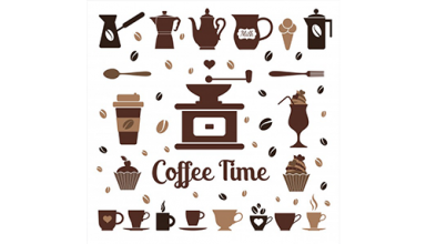 دانلود وکتور Flat coffee icons