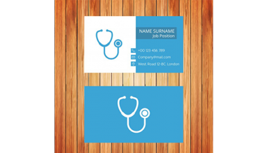 دانلود وکتور White and blue doctor business card