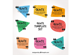 دانلود وکتور Set of fun quote templates