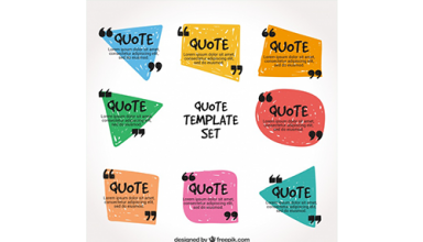 دانلود وکتور Set of fun quote templates