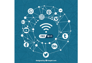 دانلود وکتور Geometric background of social networks and free wifi