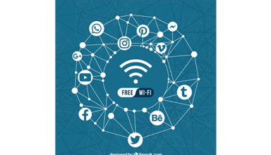 دانلود وکتور Geometric background of social networks and free wifi