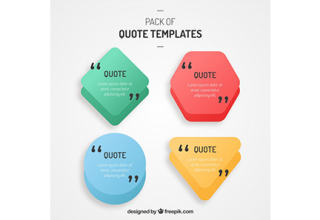 دانلود وکتور Set of polygonal shape templates for quotes