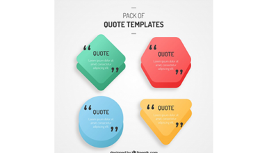 دانلود وکتور Set of polygonal shape templates for quotes