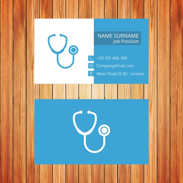 دانلود وکتور White and blue doctor business card