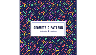 دانلود وکتور Modern geometric pattern with futuristic shapes