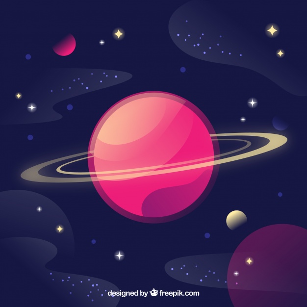 دانلود وکتور Background of beautiful planet and stars