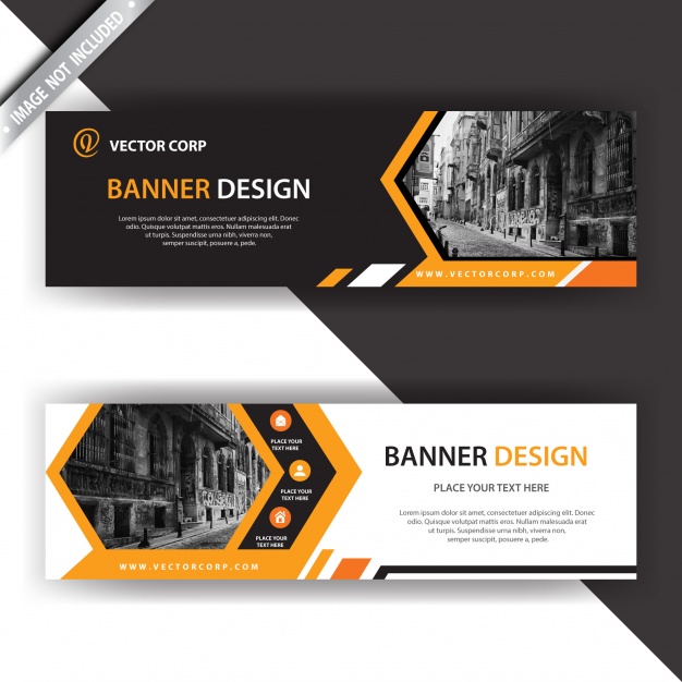 دانلود وکتور Black and orange banner