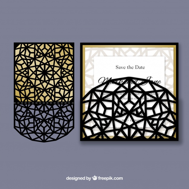 دانلود وکتور Elegant abstract laser cut invitation