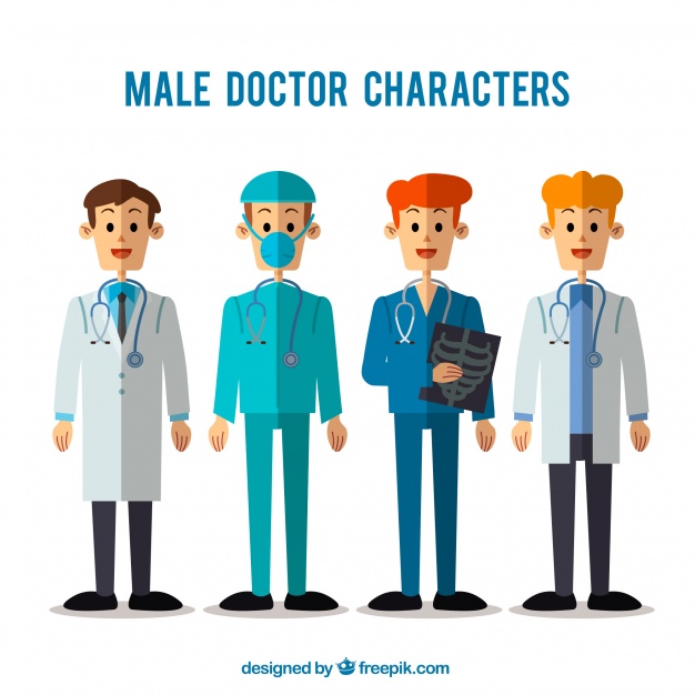 دانلود وکتور Flat collection of specialized doctors