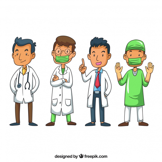 دانلود وکتور Lovely pack of professional doctors