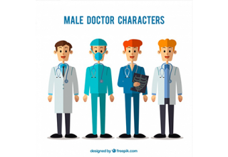 دانلود وکتور Flat collection of specialized doctors