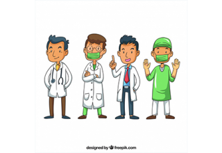 دانلود وکتور Lovely pack of professional doctors