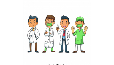 دانلود وکتور Lovely pack of professional doctors