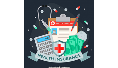 دانلود وکتور Health insurance and medical tools