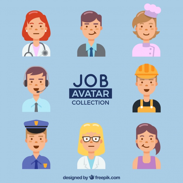 دانلود وکتور Fun pack of worker avatars