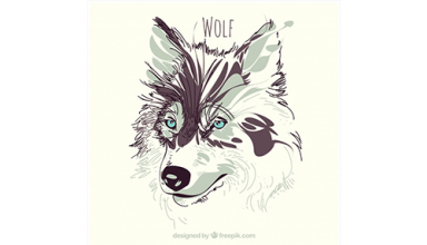 دانلود وکتور Watercolor wolf background