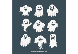 دانلود وکتور Modern pack of halloween ghosts