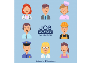 دانلود وکتور Fun pack of worker avatars