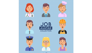 دانلود وکتور Fun pack of worker avatars