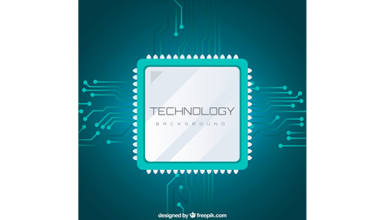 دانلود وکتور Technology background with microchip