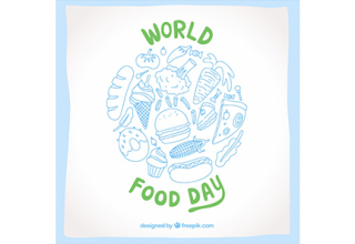 دانلود وکتور World food day in blue and green