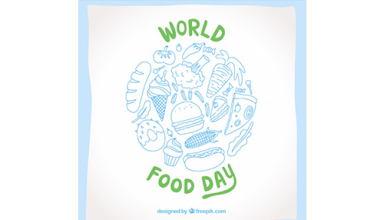 دانلود وکتور World food day in blue and green