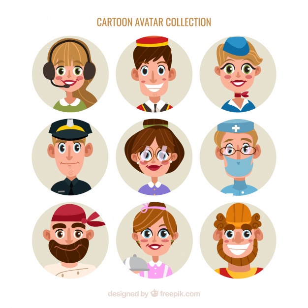 دانلود وکتور Cartoon avatar collection