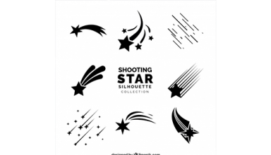 دانلود وکتور Shooting star silhoutte collection