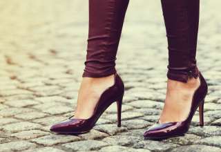 Woman wearing classic high heel toe shoes