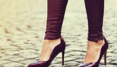 Woman wearing classic high heel toe shoes