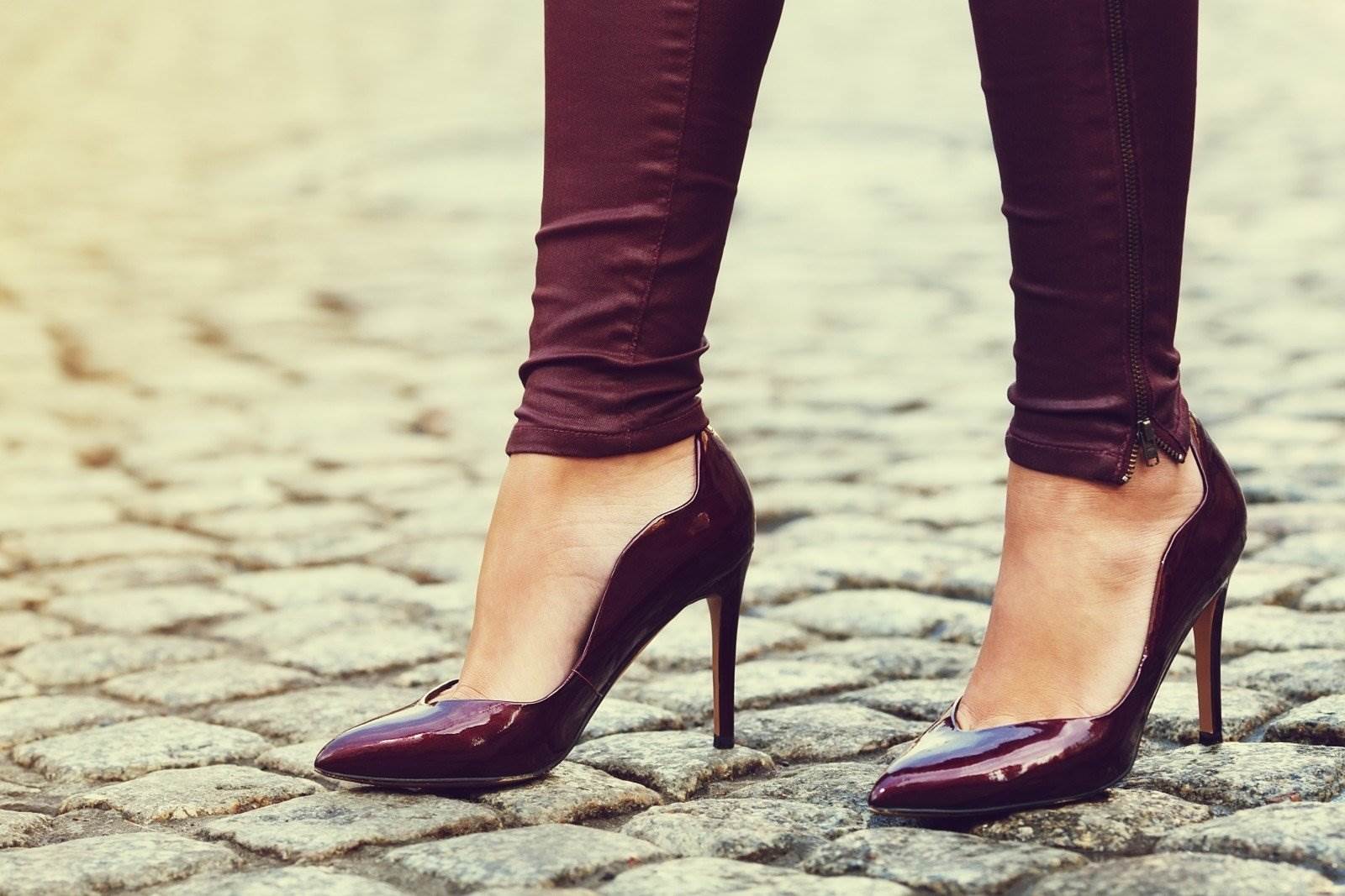 Woman Wearing Classic High Heel Toe Shoes