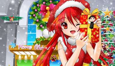 Anime Girl Hot Christmas New Year Wallpaper