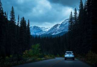 Auto Road Mountains Traffic Wallpaper