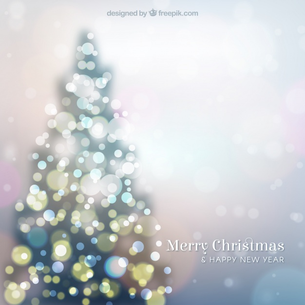 دانلود وکتور Christmas tree background with a bokeh effect