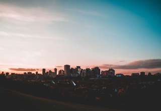 City Buildings Sunset Sky Wallpaper