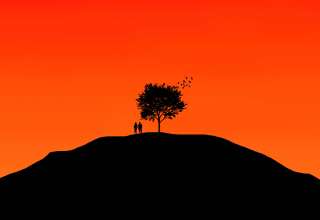 Couple Tree Sky Wallpaper