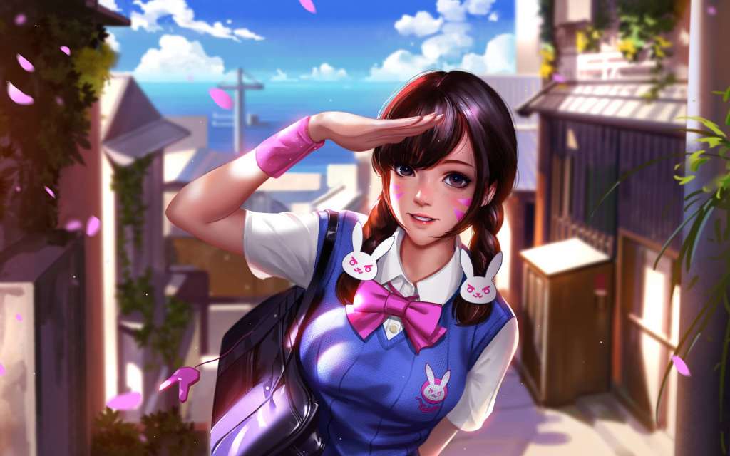 D.Va Uniform Overwatch Artwork Wallpaper