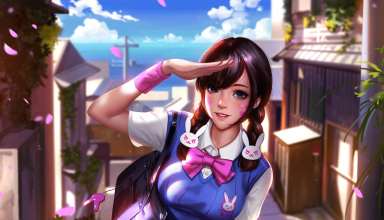 D.Va Uniform Overwatch Artwork Wallpaper